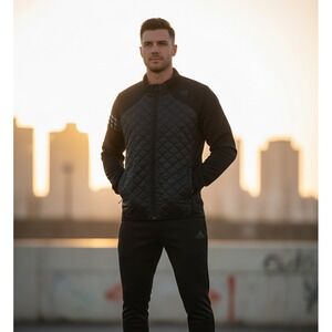 Adidas Climaheat Men's XL Black Stand-Up Collar Long-Sleeve Full Zip Jacket